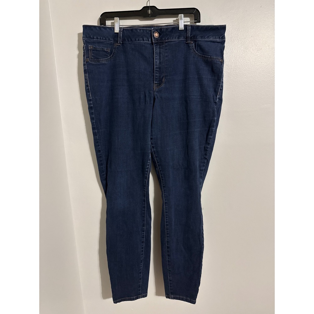 Maurices High Rise Skinny Jeans Womens 20W Long Dark Wash Stretch Denim Pants